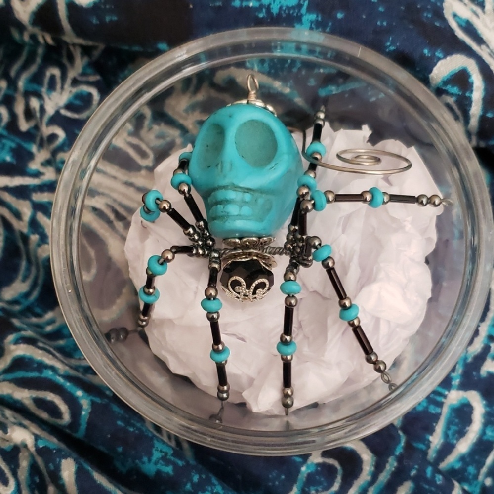 SkullTwisted spiders etsy beaded decorative spider
